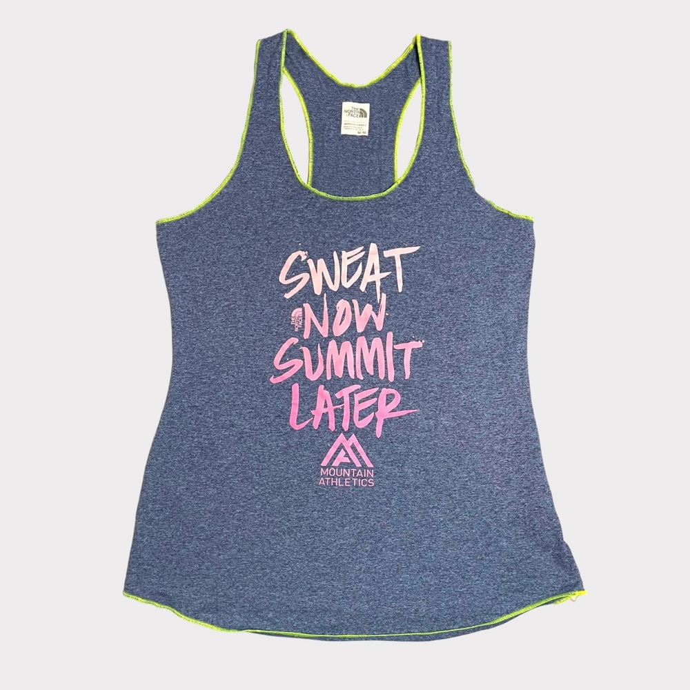 The North Face - Sweat Now Racerback Tank - Heathered Blue - Size M
